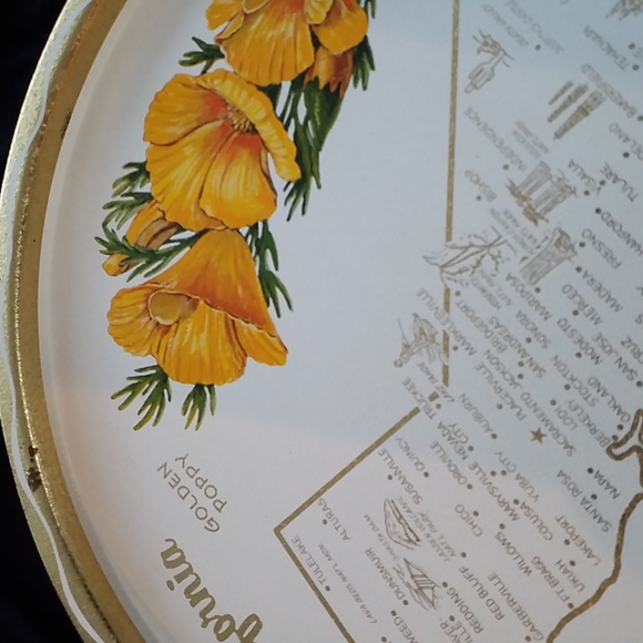 Decorative 1950`s Tinware Tray With California Motif - Picture 4 of 5